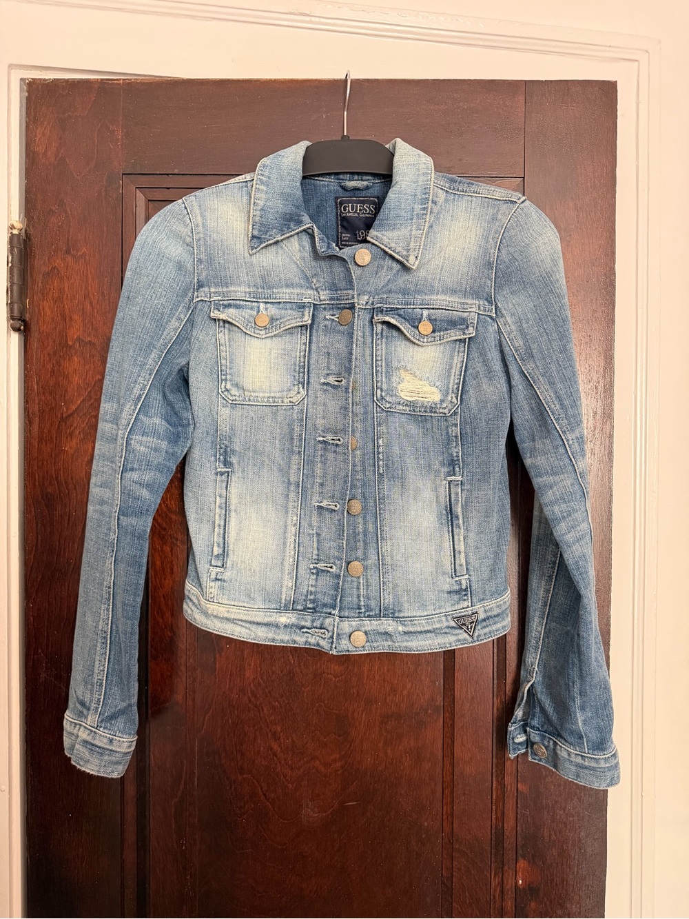 GUESS Light Blue Distressed Denim Jacket